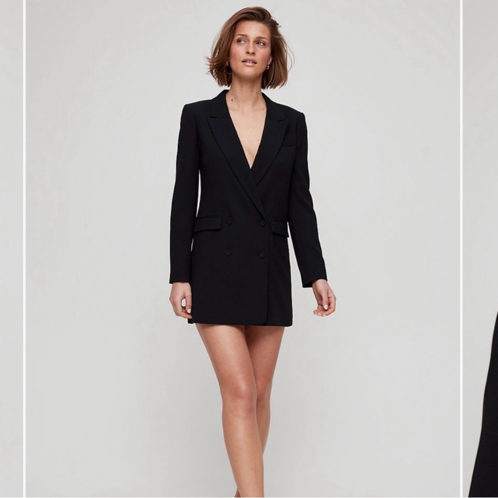 Babaton Black Double Breasted Amell Blazer Dress - Size 2 - Picture 2 of 11